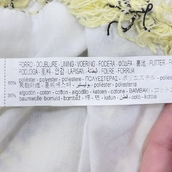 Y2K Zara Womens Crop Top Size L Yellow Black Plaid Frayed Preppy Popstar Bratz - Picture 4 of 14